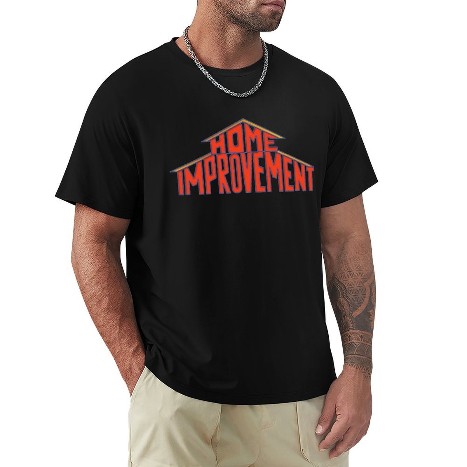 Home Improvement Logo Design - ホームインプルーブメントロゴ 90年代Tシャツ シンプルなグラフィックデザインTシャツ