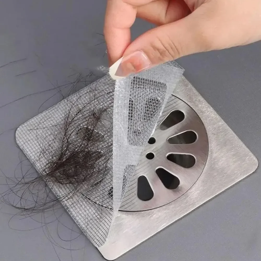 Sink Drain Strainer - 排水口詰まり防止フィルター 使い捨てヘアキャッチャーメッシュ シャワー/シンク用ステッカー フロアドレンカバー、浴室＆キッチン用ストレーナー