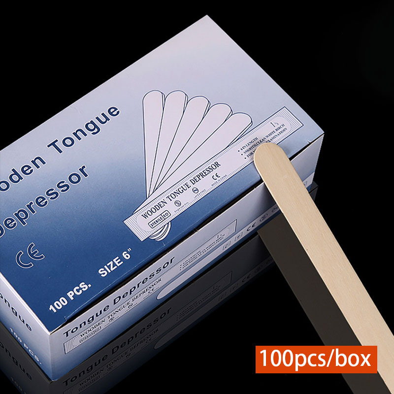 Wood Filler Stick - 使い捨ての木製舌圧子,100ユニット,歯科治療,衛生ツール,独立したパッケージ