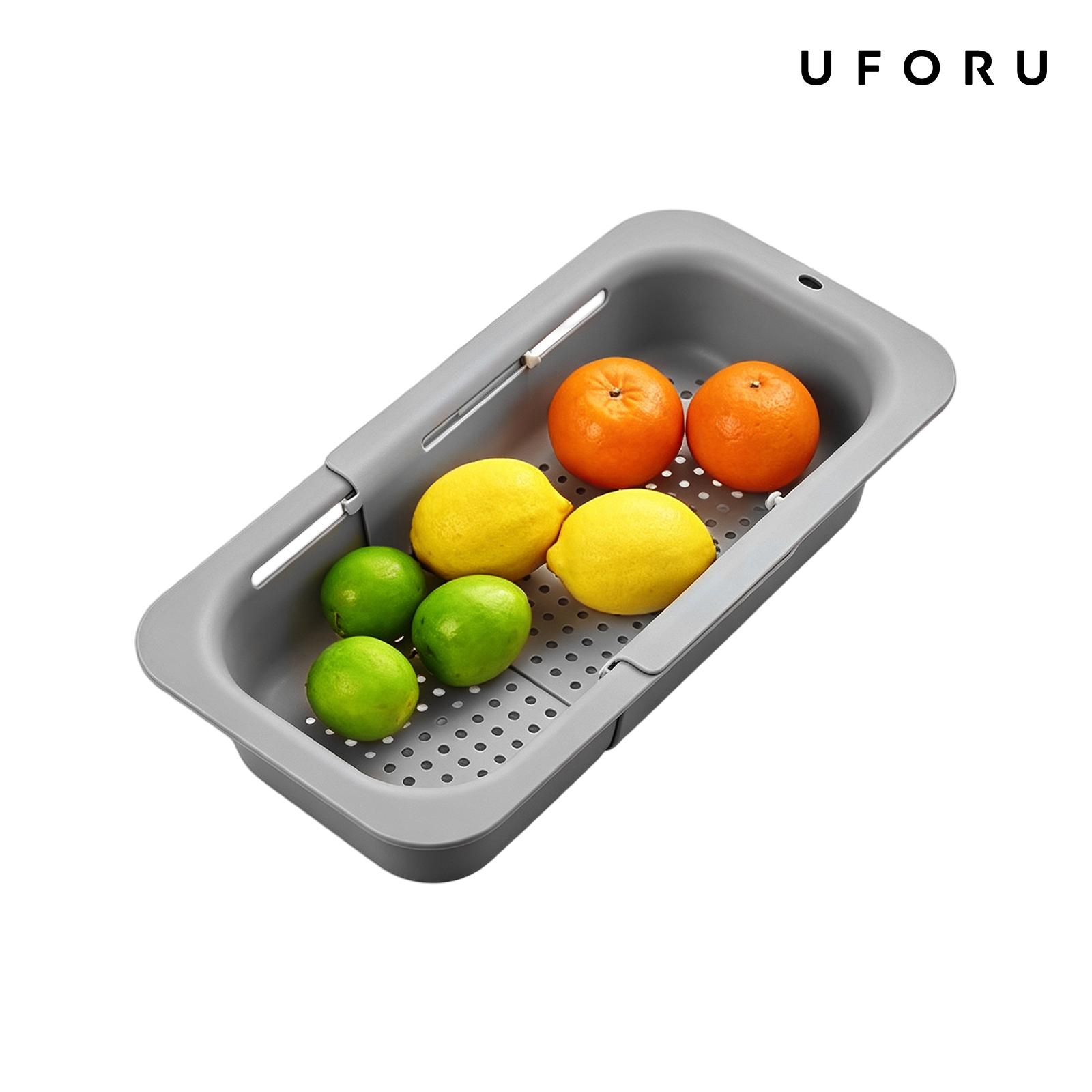 Sink Drain Strainer - UFORU 折りたたみ式排水バスケット、キッチンシンクストレーナー、野菜洗いバスケット、収納ラック、果物と野菜の排水バスケット、乳白色、水切り用具、dealsforyou # サマーウィンズ