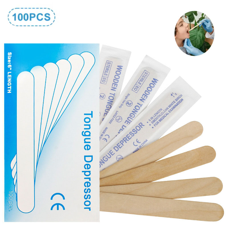 Wood Filler Stick - 30/50/100/200 個使い捨てタトゥー舌圧子ボディワックスがけツール木製ボディ脱毛スティック個別包装