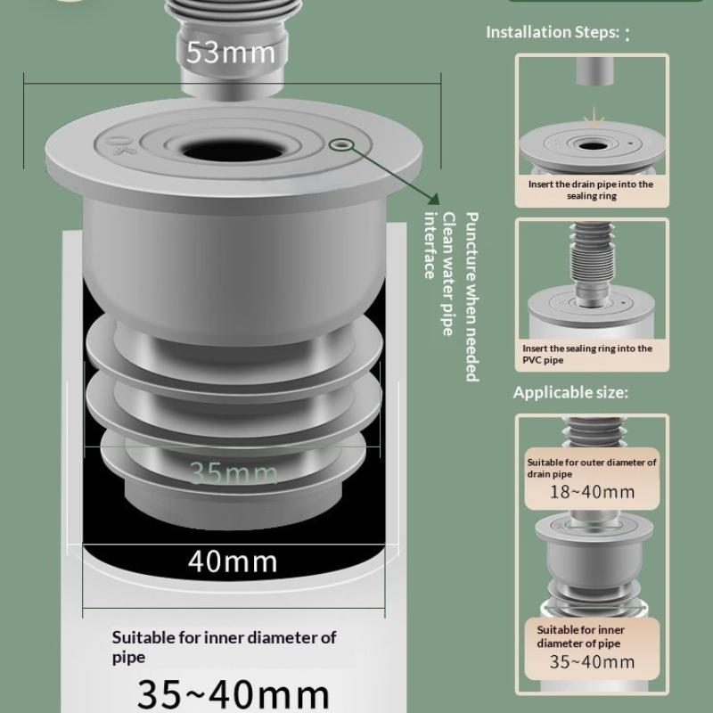 Sink Drain Strainer - シリコーン浴室下水道シールリングキッチンシンク下水道管プラグ洗濯機防臭漏れ防止床排水シールコネクタプラグ