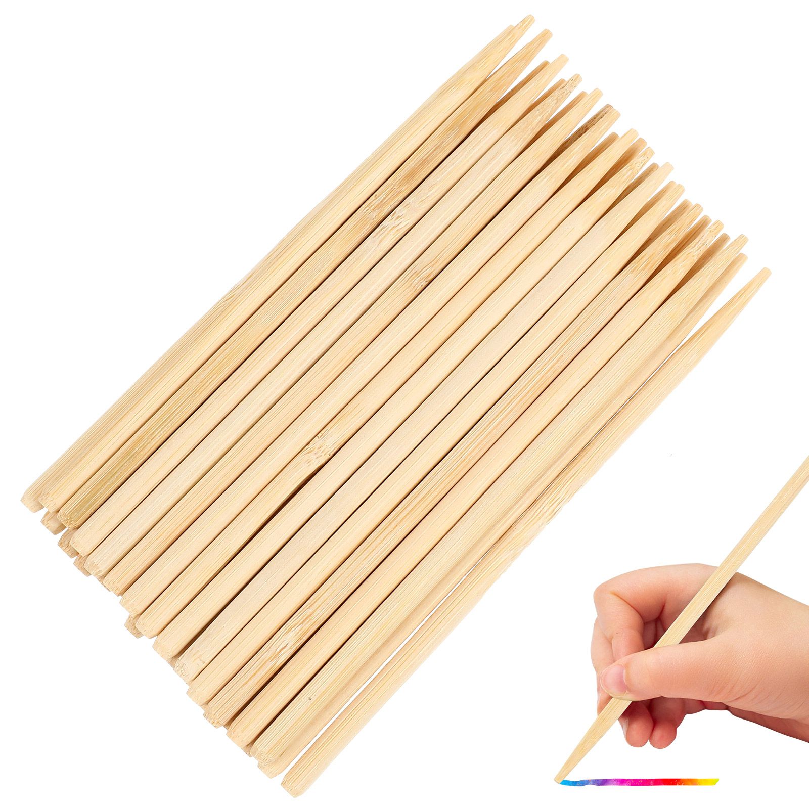 30 個木製スクラッチペイント竹ペンワックススティック髪小枝 - Wood Filler Stick のレビューと価格