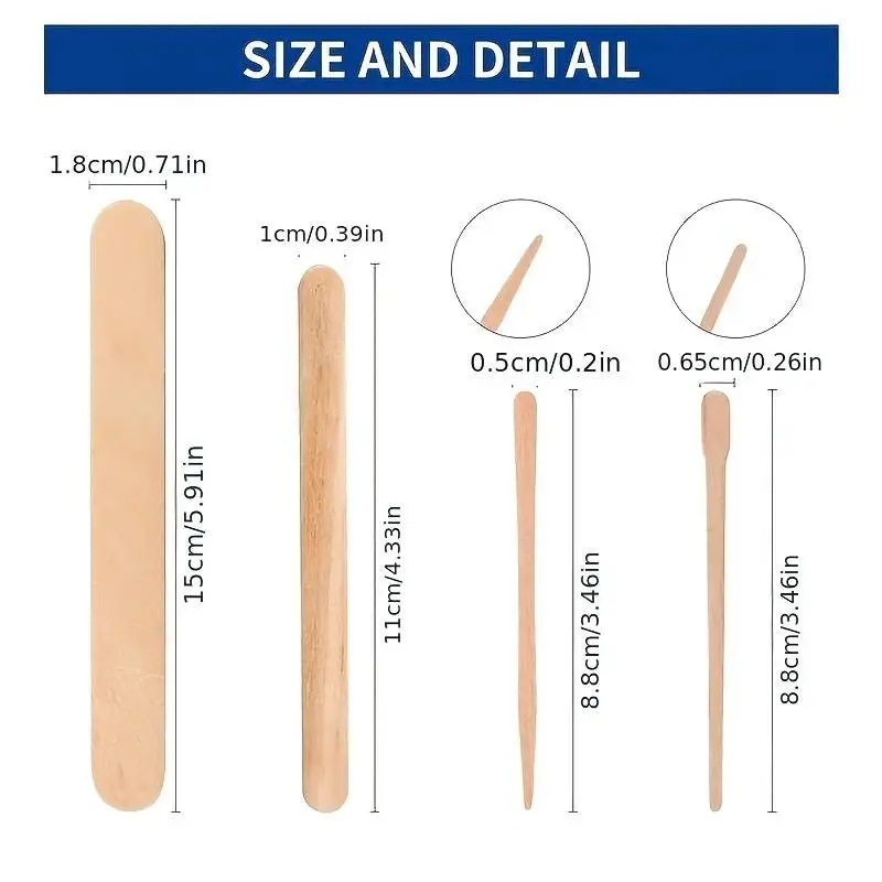 女性木製脱毛スティック使い捨て脱毛スパチュラワックススティッ - Wood Filler Stick のレビューと価格