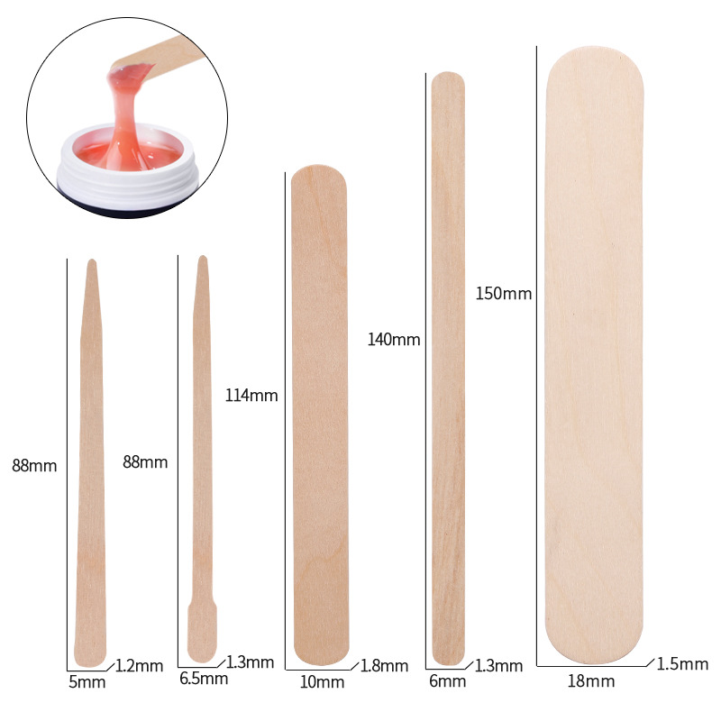 使い捨ての木製舌圧子,ボディヘアクリップ,ワックスがけ用,1 - Wood Filler Stick のレビューと価格