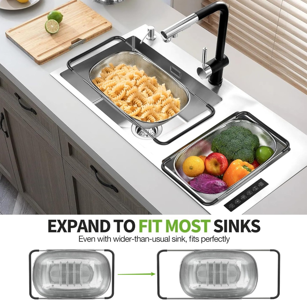 シンク上水切りざる、細かいメッシュのステンレス製水切りざる、 - Sink Drain Strainer のレビューと価格