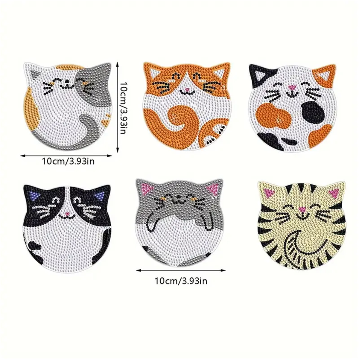 6 ピース/セット DIY 猫ラインストーン塗装モザイクドリ - Home Improvement Kitchen のレビューと価格