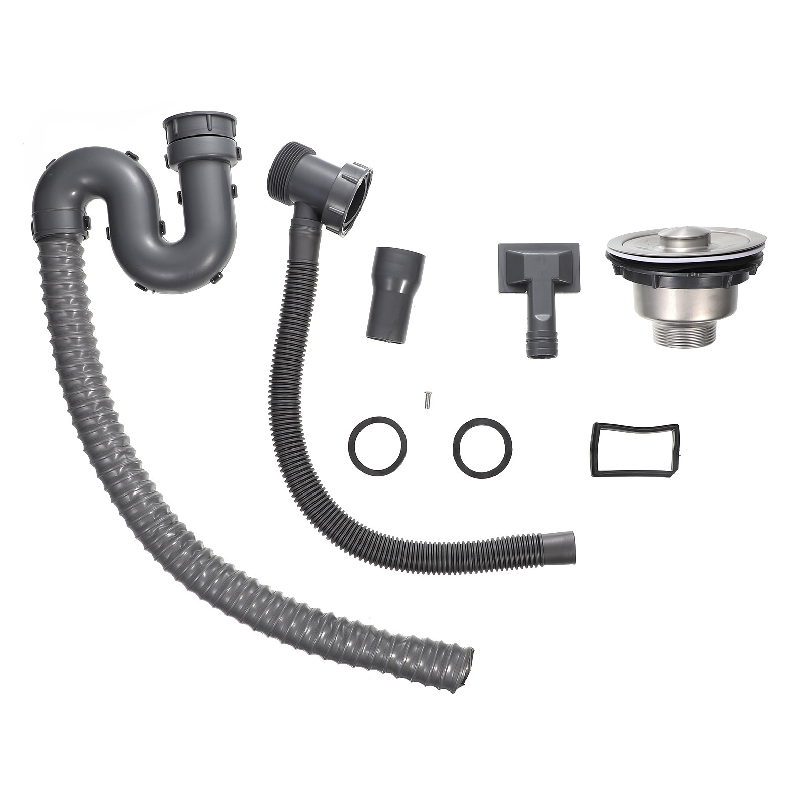 伸縮式排水管 304ステンレス製シンク排水キット 厚壁PVC - Sink Drain Strainer のレビューと価格