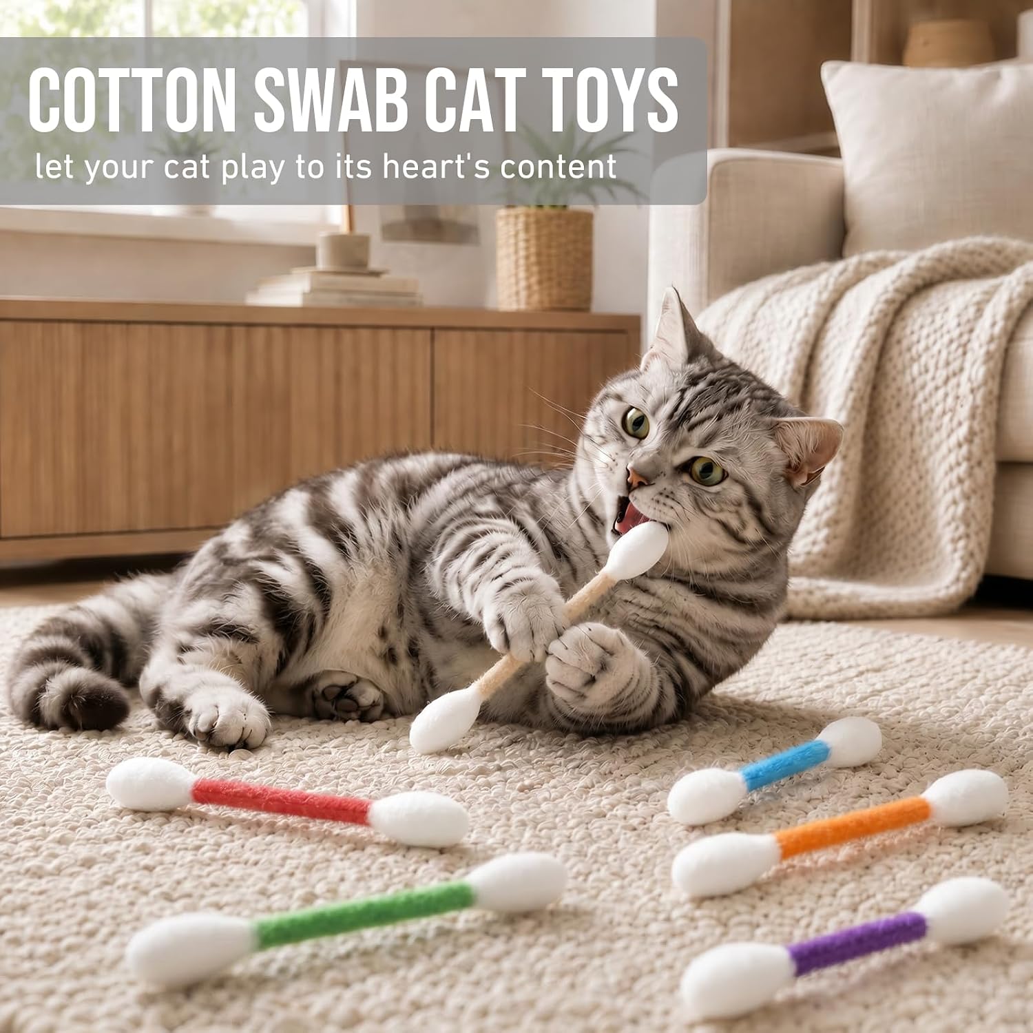 創造的な猫用ミントおもちゃ、大きな綿菓子型、6個セット、巨大 - Wood Filler Stick のレビューと価格