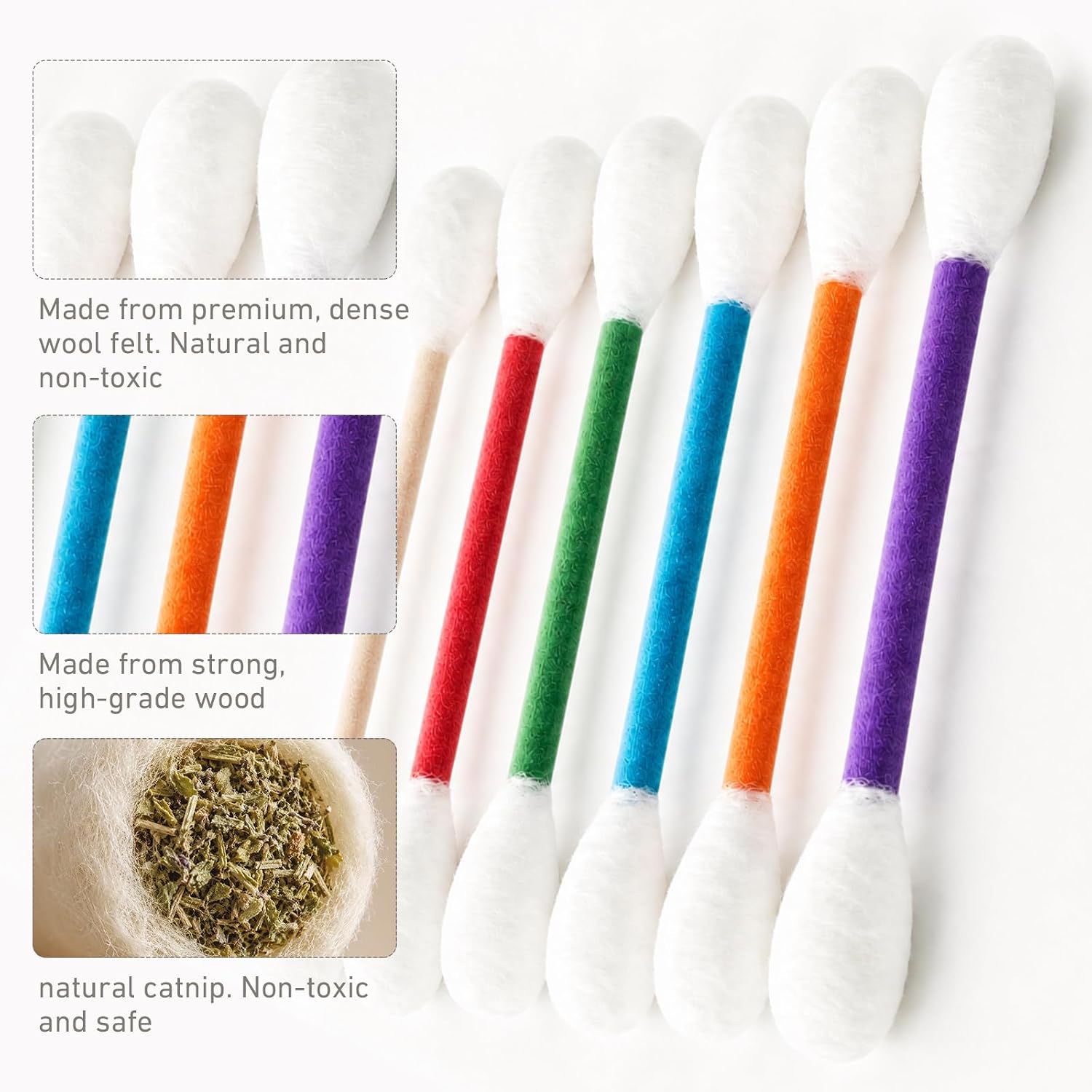 創造的な猫用ミントおもちゃ、大きな綿菓子型、6個セット、巨大 - Wood Filler Stick のレビューと価格